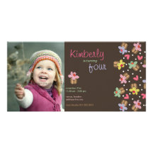 fatfatin Sweet Cherry Cupcakes Birthday Invite Personalized Photo Card