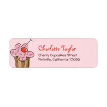fatfatin Sweet Cherry Cupcakes Custom Label
