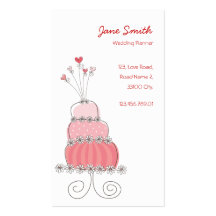 fatfatin Sweet Pink Wedding Cake Profile Card Business Cards