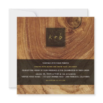 fatfatin Teak Wood Texture Wedding Invite