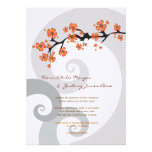 fatfatin Tropical Flower Fusion Swirls Wedding Announcement