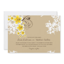 fatfatin Tropical Hibiscus Yellow Wedding Invite