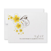 fatfatin Tropical Hibiscus Yellow Wedding RSVP Rep