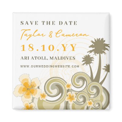 fatfatin Tropical Waves Hibiscus Save The Date by fat_fa_tin