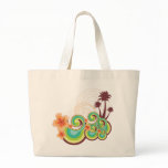 fatfatin Tropical Waves Orange Hibiscus Tote Bag
