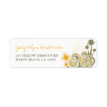 fatfatin Tropical Waves Yellow Hibiscus Address La Labels
