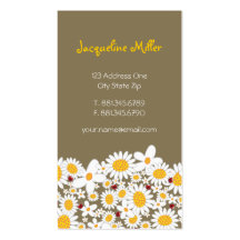 fatfatin White Daisies & Ladybugs Profile Card Business Card