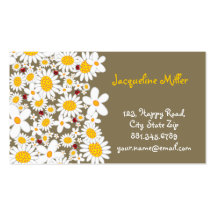 fatfatin White Daisies & Ladybugs Profile Card Business Card Templates