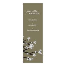 fatfatin White Sakura Flower Profile Card Business Card