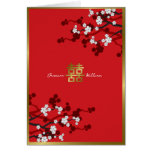 fatfatin White Sakuras Chinese Wedding Invitation Greeting Card