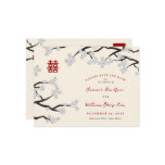 fatfatin White Sakuras Chinese Wedding Save Date postcards