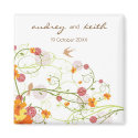 fatfatin Yellow Floral Swallows Save Date Magnet