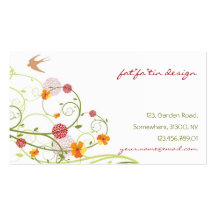 fatfatin Yellow Hibiscus Swirls Swallows Profile Business Cards