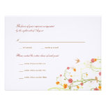 fatfatin Yellow Hibiscus Swirls & Swallows RSVP Custom Invitations