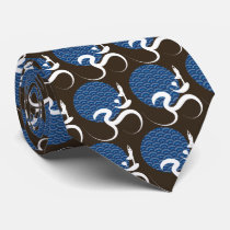 fatfatin Yoga Blue Sun And Om Custom Tie