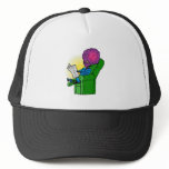Father Alien reading Paper Trucker Hat