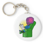 Father Alien reading Paper Key Chain