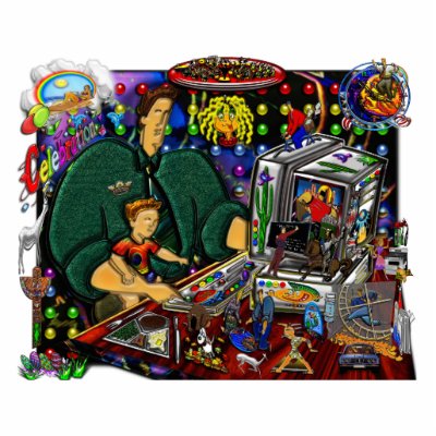 Father and Son at Computer Sculpture Cut Outs by blakerobson