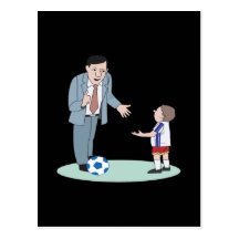 Father And Son Soccer Postcards