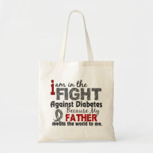 Father Means World To Me Diabetes Tote Bags