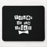 Father of Bride White on Black Mouse Mats