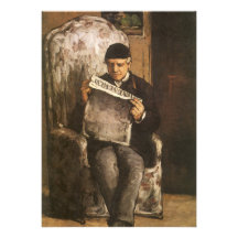 Father Of The Artist Reading by Cezanne, Fine Art Custom Announcements