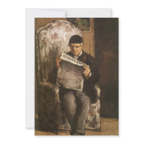 Father Of The Artist Reading by Paul Cezanne