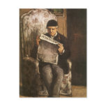 Father Of The Artist Reading by Paul Cezanne