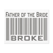 Father of the Bride Broke Postcard