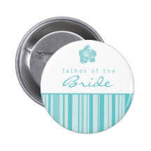 Father of the Bride Button-Modern Stripes (Blue)