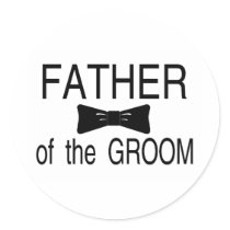 Father Of The Groom Bowtie Round Stickers