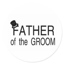 Father Of The Groom Top Hat Round Stickers