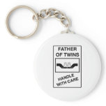 Father of Twins Handle With Care Key Chain