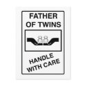 Father of Twins Handle With Care postcards