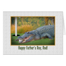 Father’s Day, Dad, Golf, Alligator Greeting Cards