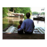 father & son let's spend some time together. post card