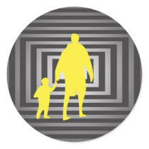 Father With Son Round Sticker