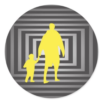 Father With Son Round Sticker by greenapple63