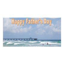 Father's Day at the Beach Personalized Photo Card