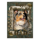Fathers Day - Australian Shepherd - Dustine Greeting Card