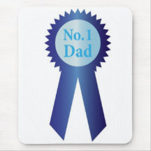 Fathers Day Best Dad Award Ribbon Mouse Pads
