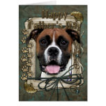 Fathers Day - Boxer - Vindy Greeting Card