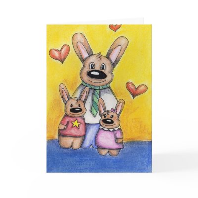 Fathers day bunnys greeting card by sweetbutterfly1