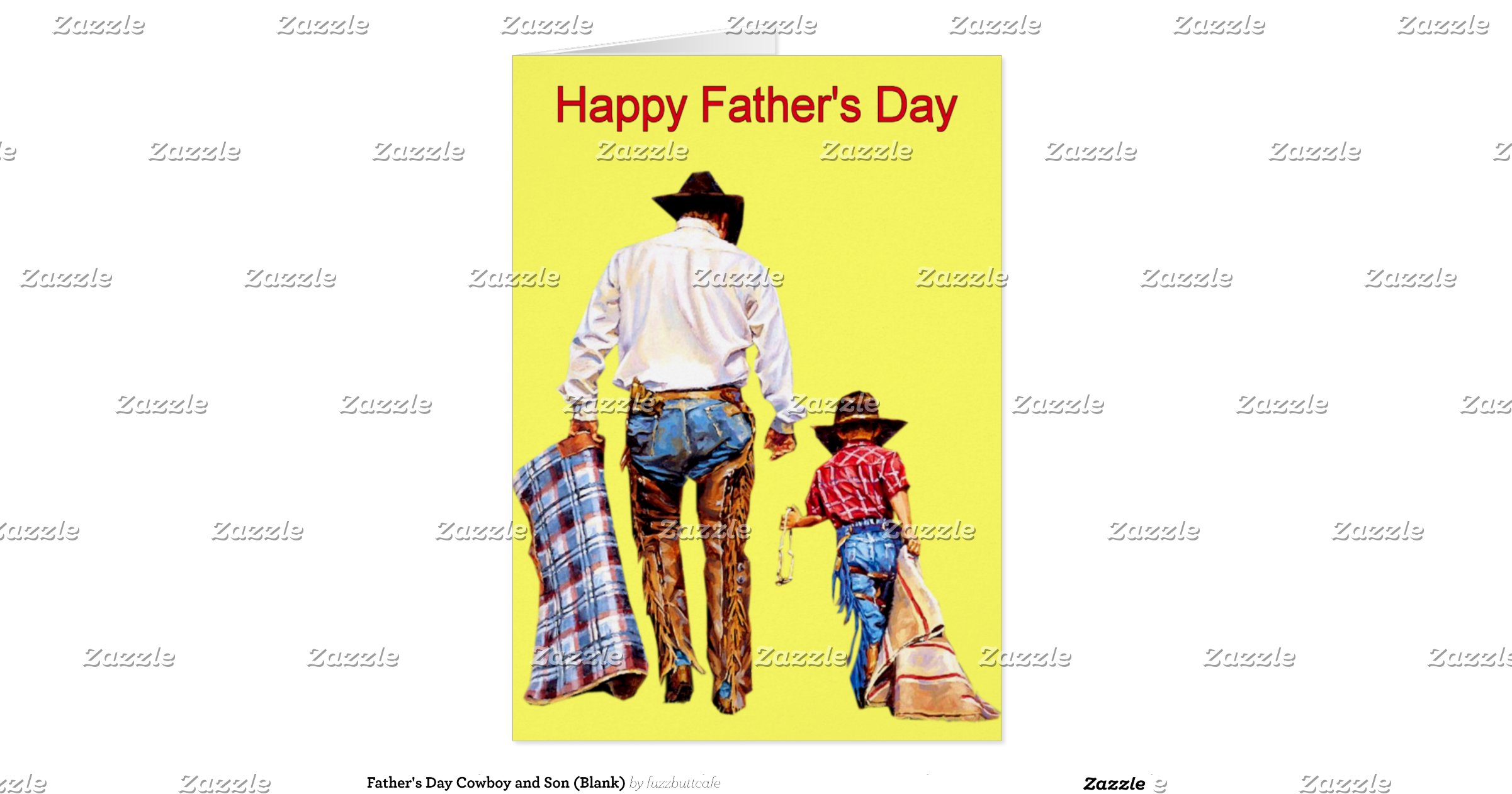 Fathers Day Cowboy And Son Blank Greeting Card Zazzle 1918