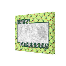 Fathers Day Cut Out ADD YOUR PHOTO Frogs Stretched Canvas Print