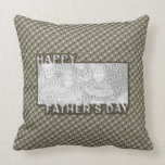 Fathers Day Cut Out ADD YOUR PHOTO Hero Badge Throw Pillows