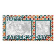 Fathers Day Cut Out ADD YOUR PHOTO Jewel Stars Personalized Photo Card