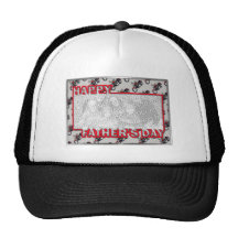 Fathers Day Cut Out ADD YOUR PHOTO Motorcycles Trucker Hats