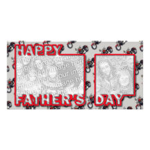 Fathers Day Cut Out ADD YOUR PHOTO Motorcycles Personalized Photo Card