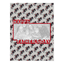 Fathers Day Cut Out ADD YOUR PHOTO Motorcycles Postcard